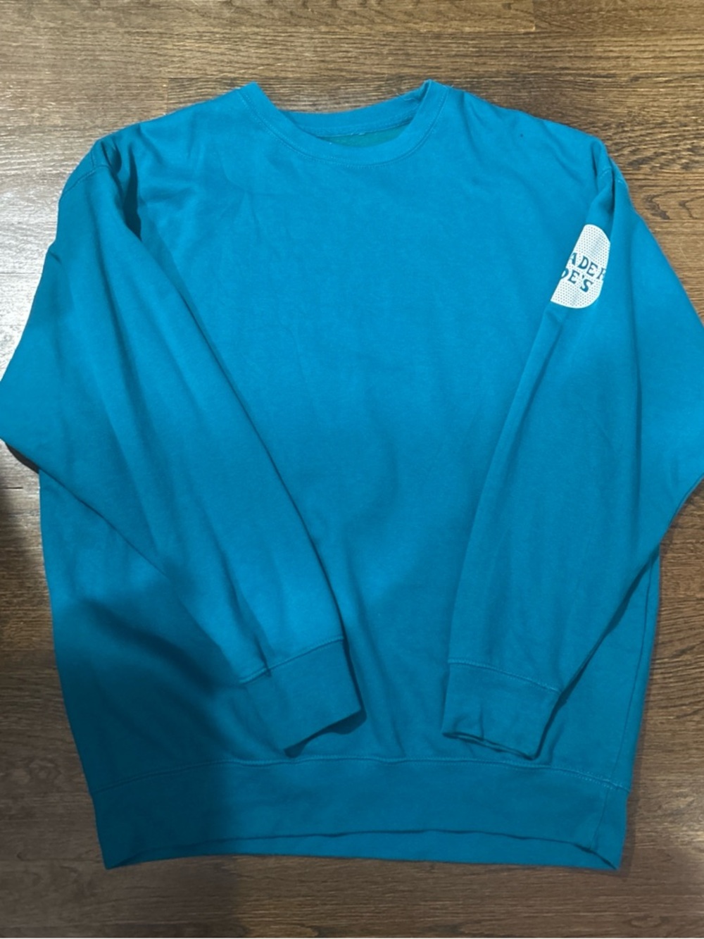 Trader Joe's teal sweatshirt crewneck size L